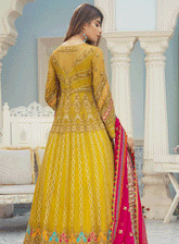Areesha Embroidered Chiffon Unstitched 3 Piece Suit - 4 AMBER